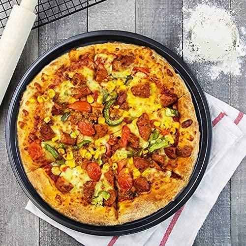 Pizza Pan with holes -Nonstick Carbon Steel Pizza Pan, Pizza pans，Pizza Tray Bakeware Perforated Round For Home Kitchen - PROFESSIONAL CLASS 32.5CM Diameter 12 3/4" INCHES with Fast Crisp Technology - CookCave