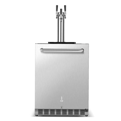 ICEJUNGLE 3 Taps Kegerator, Built-in Stainless Steel Kegerator Beer Dispenser, Freestanding Kegerator for Bar,Party, 3 Taps Stainless Steel Kegerator for Drink & Beer, Kegerator & 32℉-72℉ Temp Control - CookCave