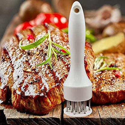 Meat Tenderizer Tool with Ultra Sharp Stainless Steel Needle Blades 2 Pack Meat Tenderizer Tool Profession Kitchen Gadgets Jacquard for Tenderizing and Cooking BBQ, Marinade, Steak, Beef, and Poultry - CookCave