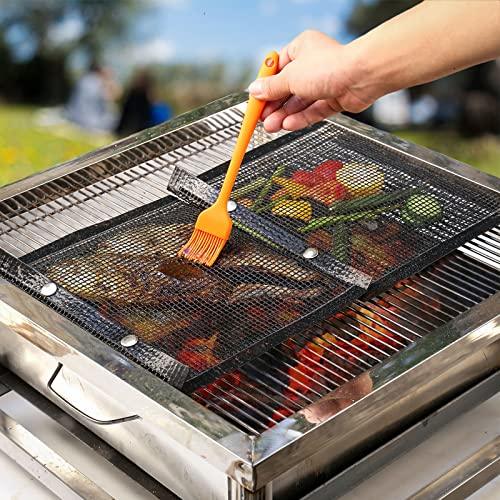 BBQ Mesh Grill Bags for Outdoor Grill Reusable, 3 PCS Non-Stick Barbecue Bags for Charcoal Gas Electric Grills Smokers BBQ Veggie Grill Bags for Cooking Vegetables Grilling Bag Pouches Heat-Resistant - CookCave