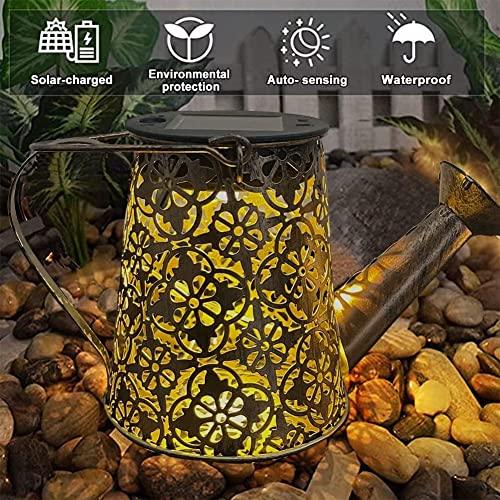 Solar Garden Watering Can Lights,Solar Waterfall Lights with Cascading Lights Waterproof Charging Board,Garden Decor for Outside,Outdoor Solar Light String Fairy LED Hanging Lantern for Yard Decor SY - CookCave