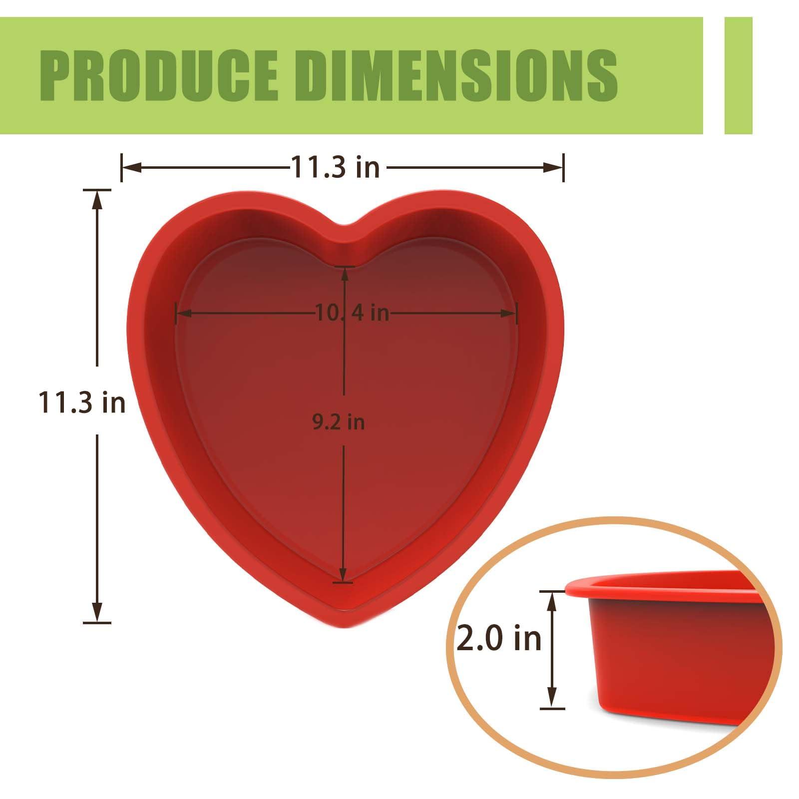 SILIVO Silicone Heart Shaped Cake Pans - 10 Inch Nonstick Heart Cake Mold, Heart Shaped Baking Pans for Cakes and Brownies - CookCave