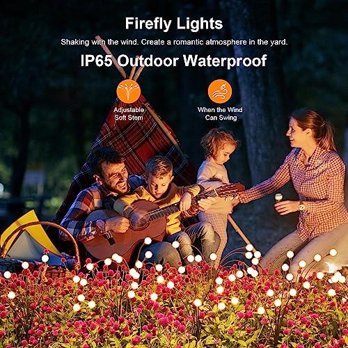 Solar Garden Lights, ASMAD 4 Pack 32 LEDs Solar Outdoor Lights, Outdoor Decorations Lights, Solar Swaying Lights, Firefly Lights for Patio Pathway Outdoor Decor, Big Bulb Solar Swaying Light - CookCave