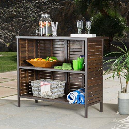 Christopher Knight Home Milos Acacia Bar Table, Dark Brown / Rustic Metal - CookCave