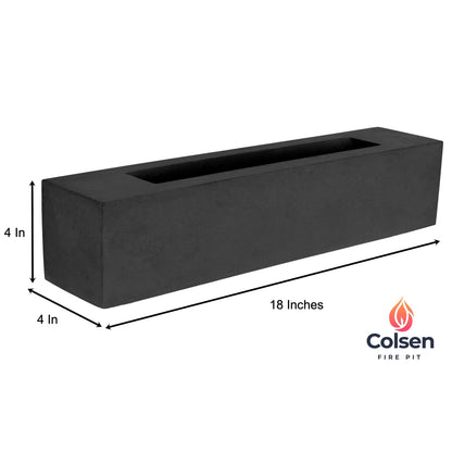 Colsen Tabletop Ethanol Fireplace Indoor Outdoor Fire Pit Portable Fire Concrete Bowl Pot Fireplace Rectangular (Black Edition) - CookCave