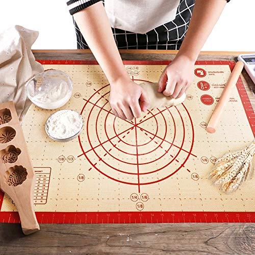 Silicone Baking Mat Pastry Mat Non Slip Non Stick Extra Large Bread Kneading Board with Measurements for Rolling Dough Thicken - CookCave