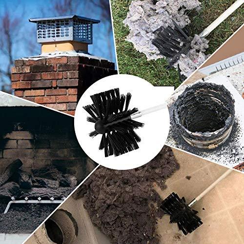 22PCS Chimney Cleaning Kit, Chimney Sweep Kit with 18 Nylon Rods 2 Brush Heads 1 Drill Connector 1 Long Brush, Chimney Cleaning Brush Logs, Duct Vent Kit Cleaning Tools for Fireplace Dryer Vent - CookCave