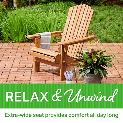 Plant Theatre Wooden Adirondack Chair - Weather Resistant, Acacia Wood, Foldable Fire Pit Chairs for Porch, Deck, Lawn and Campfire - Outdoor Patio Furniture - CookCave