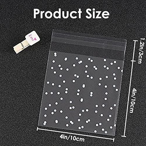 Patty Both 100 PCS Cute Transparent OPP Self Adhesive Cookie Bakery Candy Biscuit Roasting Treat Gift DIY Plastic Bag (Dot) - CookCave