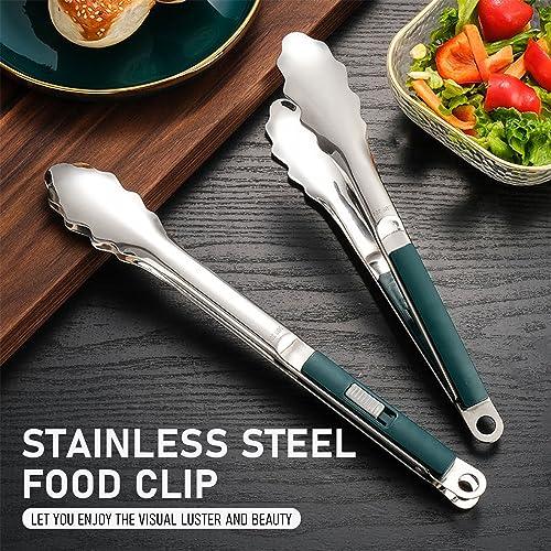 DSPZGU Grill Tongs for Grilling,Small Tongs Mini tongs Upgrade sliding lock for easy opening, Non-Slip Grip for Cooking, Baking, BBQ Resistant - CookCave