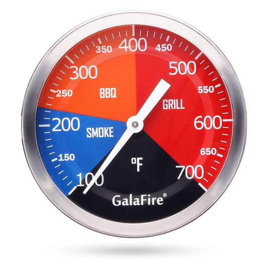 GALAFIRE 3 3/16 Inch BBQ Temperature Gauge for Smoker Wood Charcoal Pit, Large Face Grill Analog Thermometer - CookCave