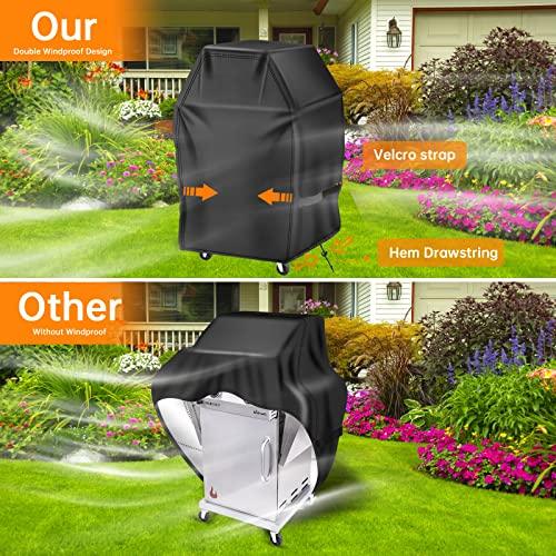 Aoretic Grill Cover 32 inch Gas BBQ-Cover, Fit Most 2 Burner Grill Waterproof Small Barbeque Cover with Velcro Straps & Adjustable Drawstring for Weber,Nexgrill,Char-Broil, Monument,Dyna-Glo,Kenmore - CookCave