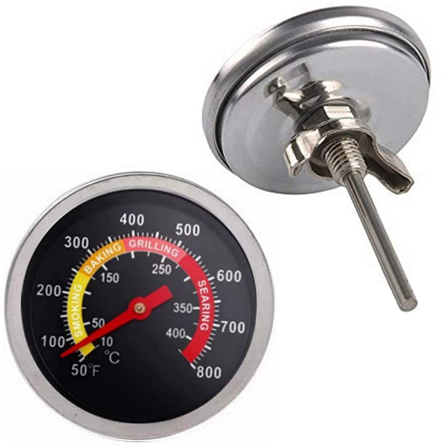 2 pcs BBQ Grill Temperature Gauge, Charcoal Pit Grill Smoker Thermometer Gauge BBQ Temp Gauge - CookCave