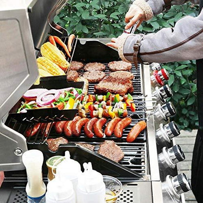 Royal Gourmet US-SG6002R 6 BBQ Liquid Propane Grill with Sear and Side Burners, 71,000 BTU Cabinet Style Stainless Steel Gas Griller, Silver - CookCave