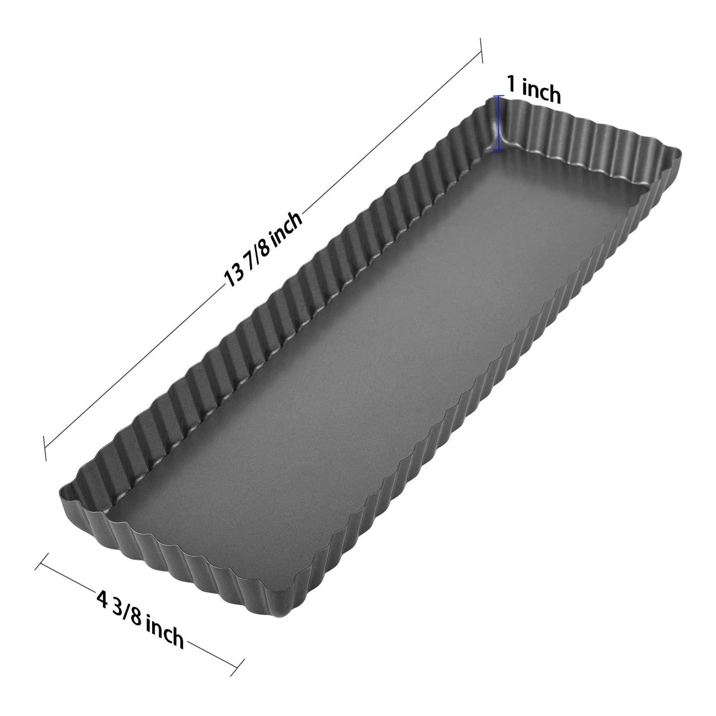 Tiawudi 2 Pack Rectangular Tart Pan, Non-Stick Quiche Pan with Loose Bottom, the Fluted Edges on Your Tarts and Quiches,13 7/8 Inch - CookCave