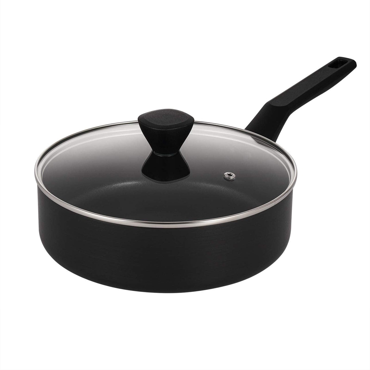 EPPMO Hard-Anodized Nonstick Saute Pan with Lid, Bakelite Handle, 3.2 Quart - CookCave