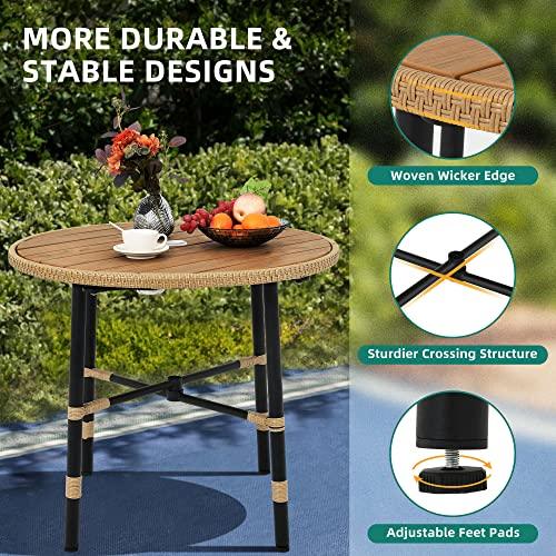 YITAHOME 5 Pieces Outdoor Patio Dining Table Chair Set,Wicker Patio Dining Set,Outdoor Rattan Dining Table Set for Patio, Backyard, Balcony, Garden (with Umbrella Hole) - CookCave