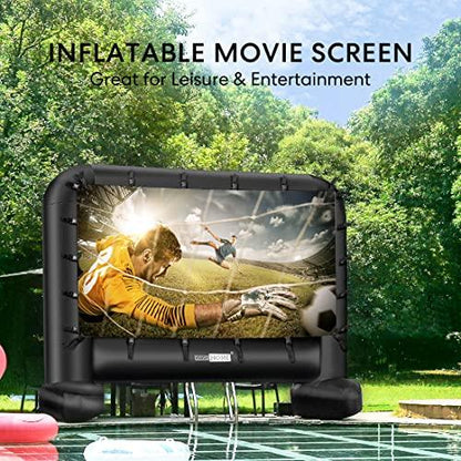 VIVOHOME 14 Feet Indoor and Outdoor Inflatable Blow up Mega Movie Projector Screen with Carry Bag for Front and Rear Projection - CookCave