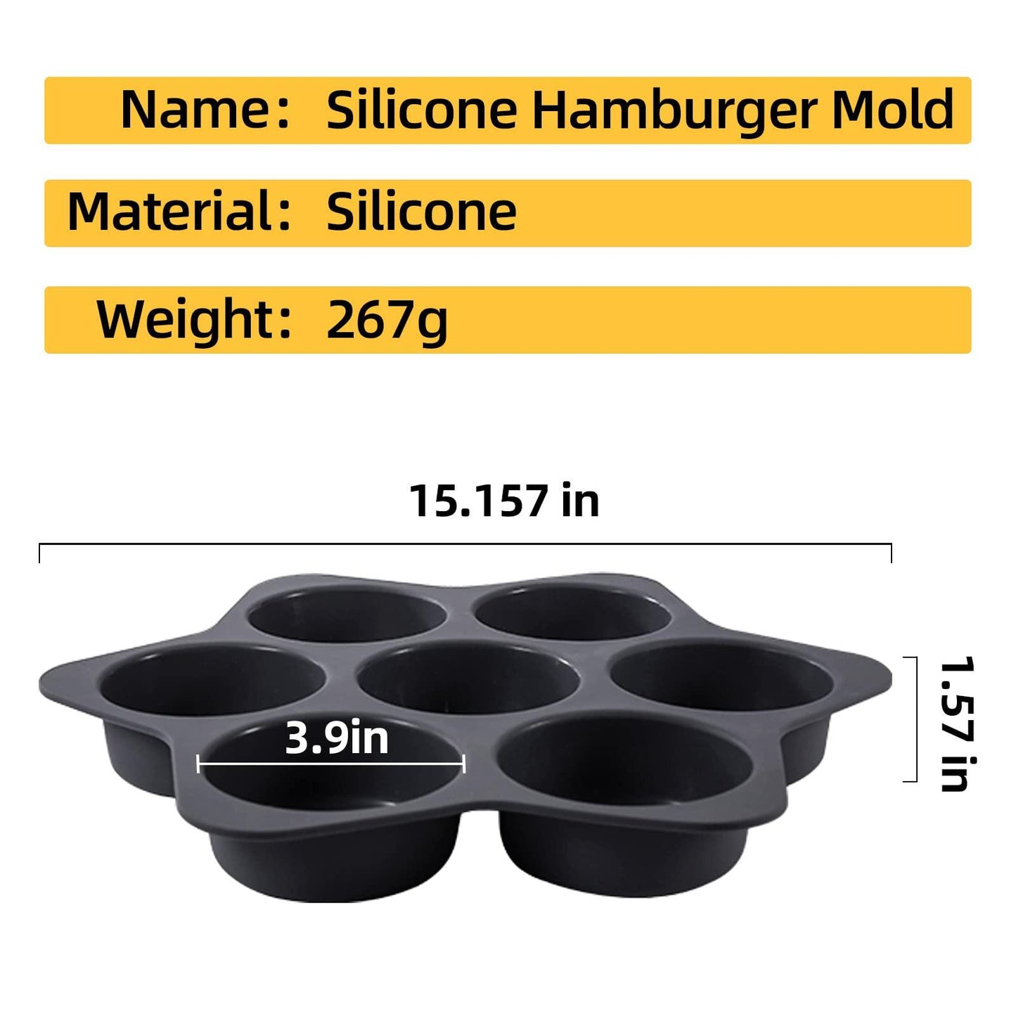 atrccs Silicone Hamburger Bun Mold 7 cavity loaf pan Non Stick Baking Pannon-stick pan easy to release household silicone food baking New Baking tool (black) - CookCave