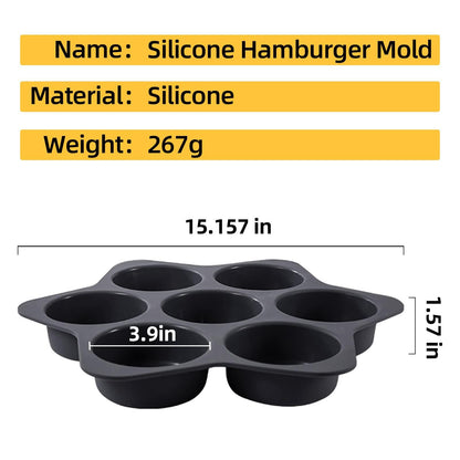 atrccs Silicone Hamburger Bun Mold 7 cavity loaf pan Non Stick Baking Pannon-stick pan easy to release household silicone food baking New Baking tool (black) - CookCave