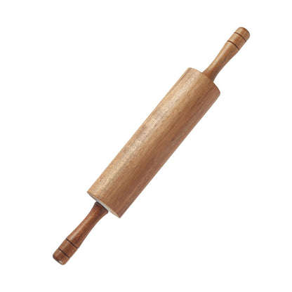 KITEISCAT Acacia Wooden Rolling Pin for Baking- Durable, Non-Stick Dough Roller with Handles- 17 Inches Long For Pizza, Fondant, Crust, Cookie & More- Classic Pastry - CookCave