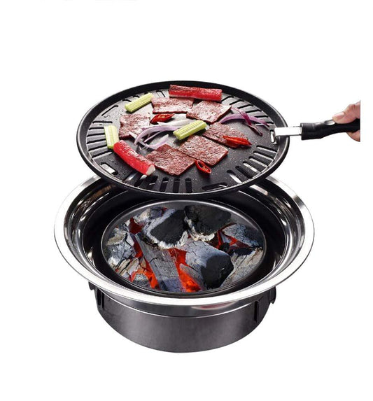 Primst Multifunctional Charcoal Barbecue Grill, Household Korean BBQ Grill, Portable Camping Grill Stove, Tabletop Smoker Grill - CookCave
