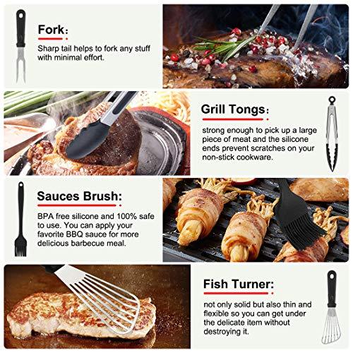 Griddle Accessories Kit, 121 Pcs Griddle Grill Tools Set for Blackstone and Camp Chef, Professional Grill BBQ Spatula Set with Basting Cover, Spatula, Scraper, Bottle, Tongs, Egg Ring - CookCave