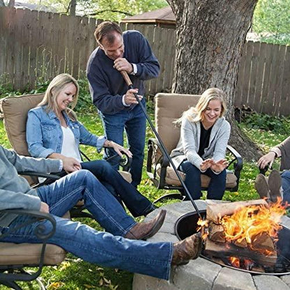 Walden Backyards Fire Pit Stoker Poker™ L 33" - High Temperature Heavy Duty Steel Blow Through Airflow Valve Firepit Stoker Tool for Outdoor Pits and Campfire - Long Fire-Poker 33" - CookCave