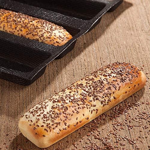 Meajore Silicone French Baguette Pan, Perforated Baking Bread Pan, Mini 12 Loaf Sandwich Mold Non-Stick Hotdog Bun Baking Liners - CookCave