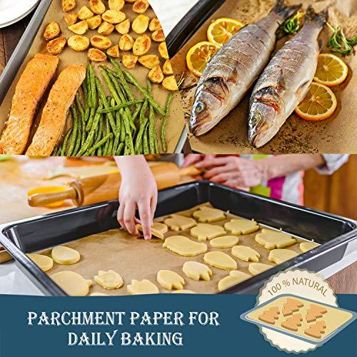 Hiware 200 Pieces Parchment Paper Baking Sheets 9x13 Inches, Precut Non-Stick Parchment Paper for Baking, Cooking, Grilling, Frying and Steaming - Unbleached, Fit for Quarter Sheet Pans - CookCave