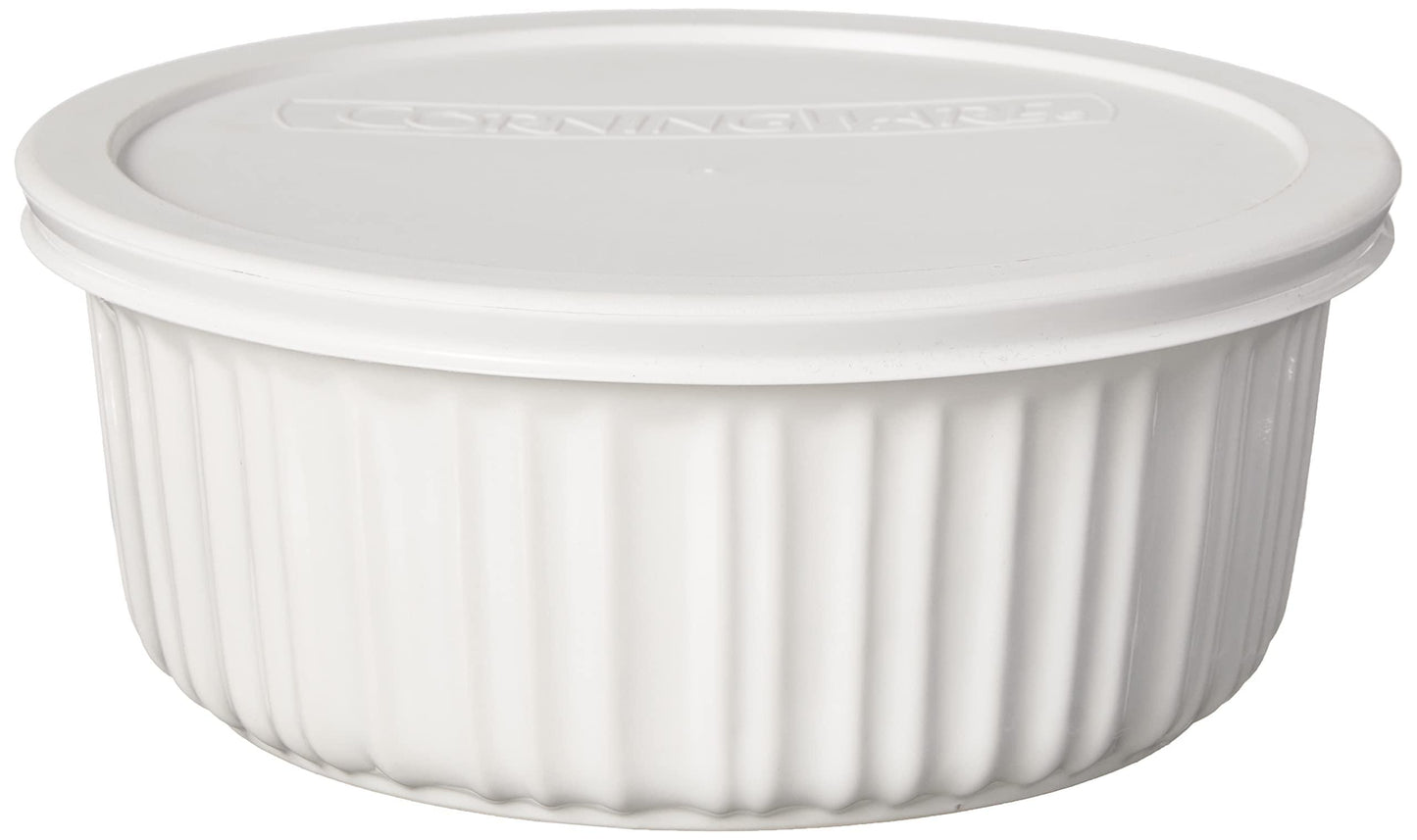 CorningWare French White 7-Pc Ceramic Bakeware Set with Lids, Chip and Crack Resistant Stoneware Baking Dish, Microwave, Dishwasher, Oven, Freezer and Fridge Safe - CookCave