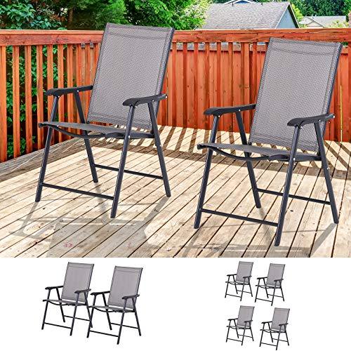 Outsunny Folding Outdoor Patio Chairs Set of 2 Stackable Portable for Deck, Garden, Camping and Travel - CookCave