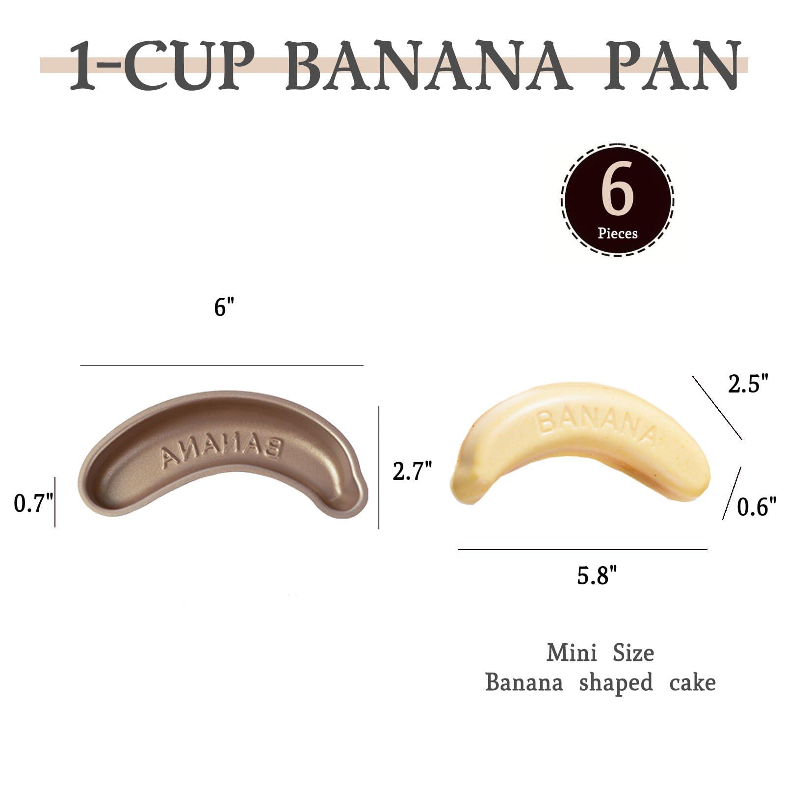 Marimer FORBAKE Non-Stick 6" Banana Shaped Pan Set - 6-Pack Golden Aluminum Baking Molds for Fun and Whimsical Cakes - Bake Like a Pro! - CookCave