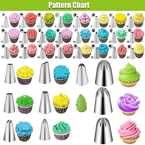 Piping Bags and Tips Sets 75 Pcs, Nifogo Cake Decorating Supplies Kit for Baking, Pastry Bags and Russian Piping Tips, Baking Supplies for Cake Cupcake Cookies Decoration (75 pcs) - CookCave