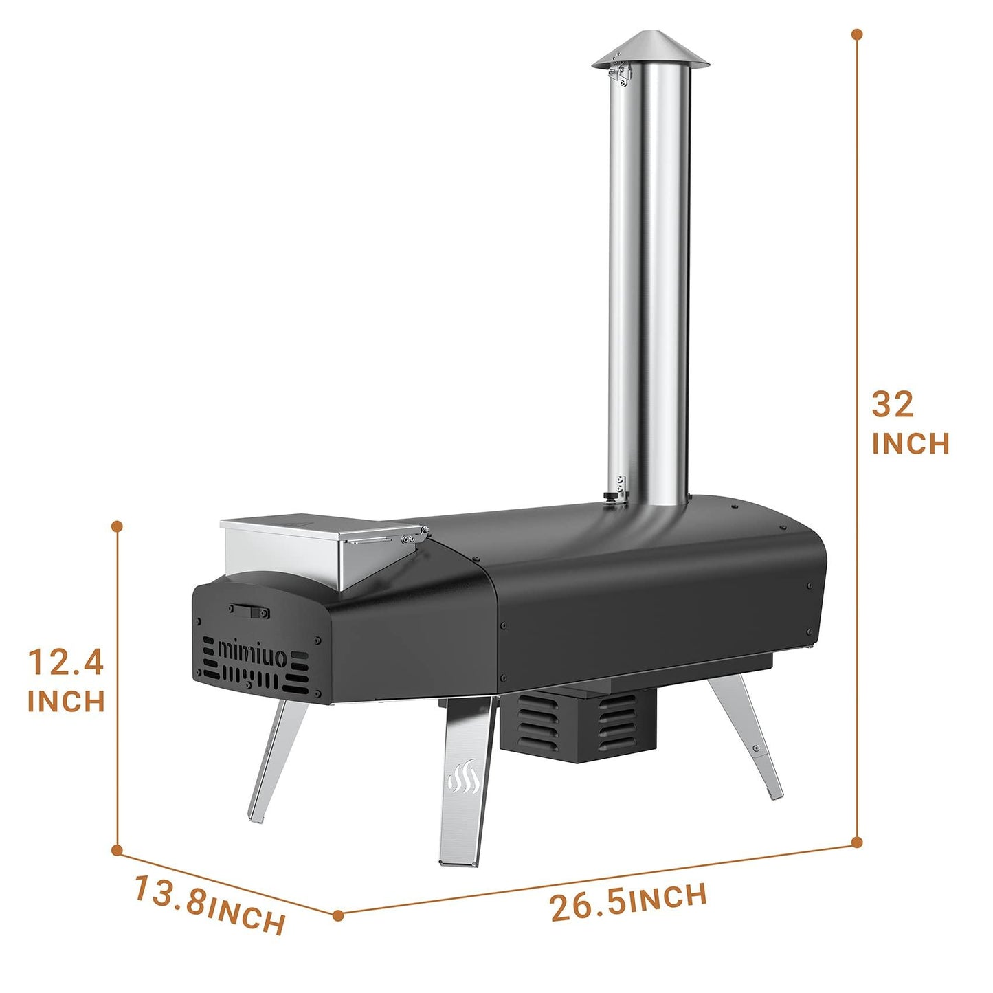 Mimiuo Outdoor Pizza Oven Wood Pellet Fired Pizza Stove with Automatic Rotating System, Pizza Stone, Pizza Peel and Carry Bag (Tisserie W-Oven Series) - Global Patent - CookCave