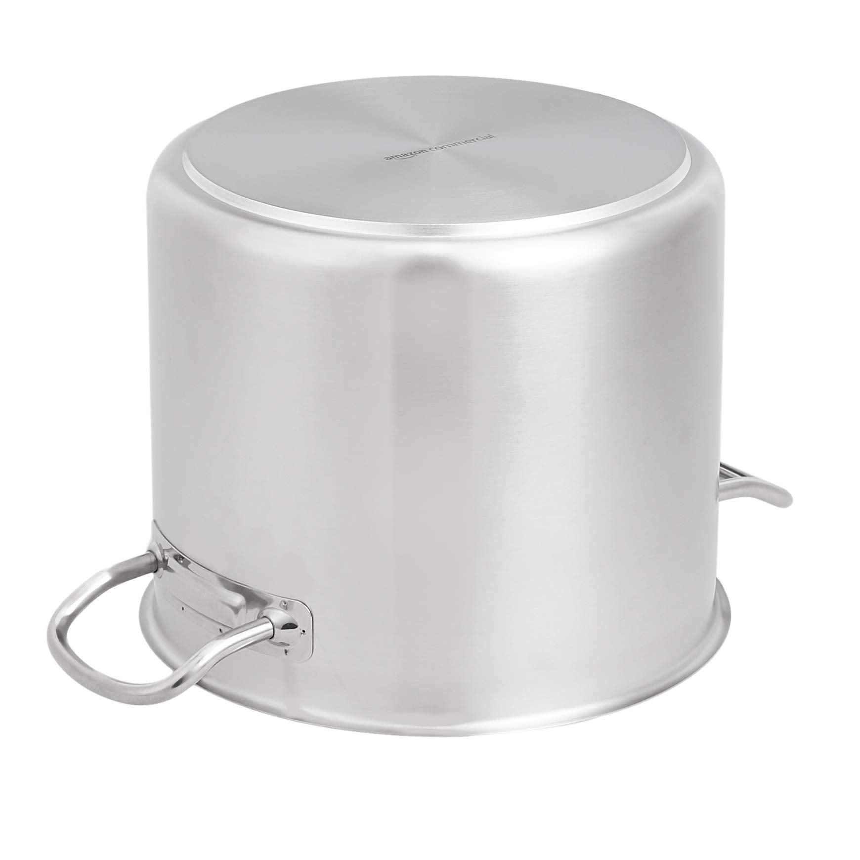 AmazonCommercial 12QT Stainless Steel Aluminum-Clad Stock Pot with Cover - CookCave