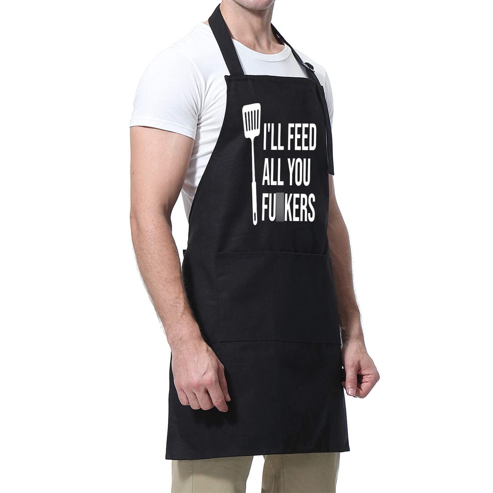 Miracu Funny Apron for Men, Women - Funny Dad Gifts, Funny Gifts for Dad - Valentines Day, Birthday, Grilling Gifts for Men Brother Boyfriend Mom Him - Cooking BBQ Grilling Aprons for Men, Chef Gifts - CookCave