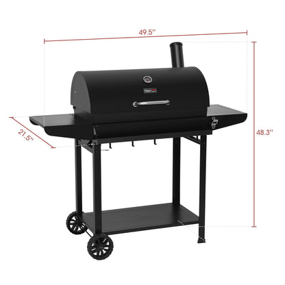 Royal Gourmet CC1830T 30-Inch Barrel Charcoal Grill with Front Storage Basket, Outdoor BBQ Grill with 627 sq. in. Cooking Area, Backyard Barbecue Cooking Party, Black - CookCave