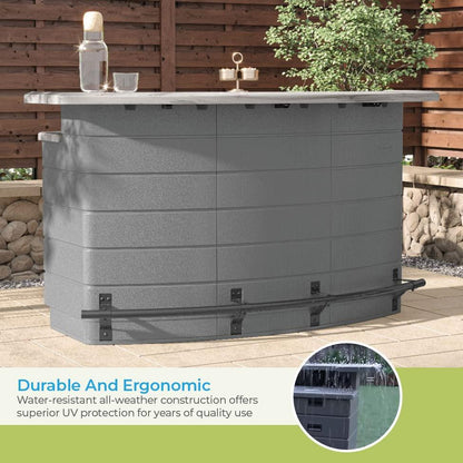 Suncast Backyard Oasis Entertainment Pull-Out Drawers and Shelving Space, Water-Resistant Outdoor Food and Bar Unit, Gray - CookCave