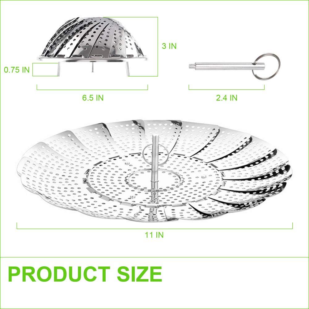 FOFAYU Vegetable Steamer Basket for Cooking, Stainless Steel Veggie Fish Food Steamer Basket, Folding Expandable Steamers to Fit Various Size Pot - CookCave