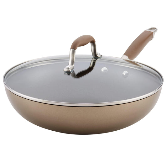 Anolon Advanced Home Hard-Anodized Nonstick Ultimate Pan/Saute Pan, 12-Inch (Bronze) - CookCave