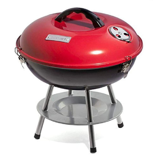 Cuisinart CCG190RB Inch BBQ, 14" x 14" x 15", Portable Charcoal Grill, 14" (Red) - CookCave