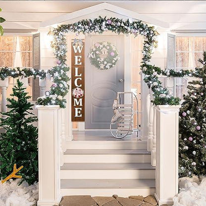 ECOGREDA Welcome Sign for Front Porch– 52inch,Wooden Interchangeable Vertical Home Wall Decor,Standing and Hanging Farmhouse Outdoor Indoor Decor Welcome Door Sign for Fall Harvest Halloween Christmas - CookCave