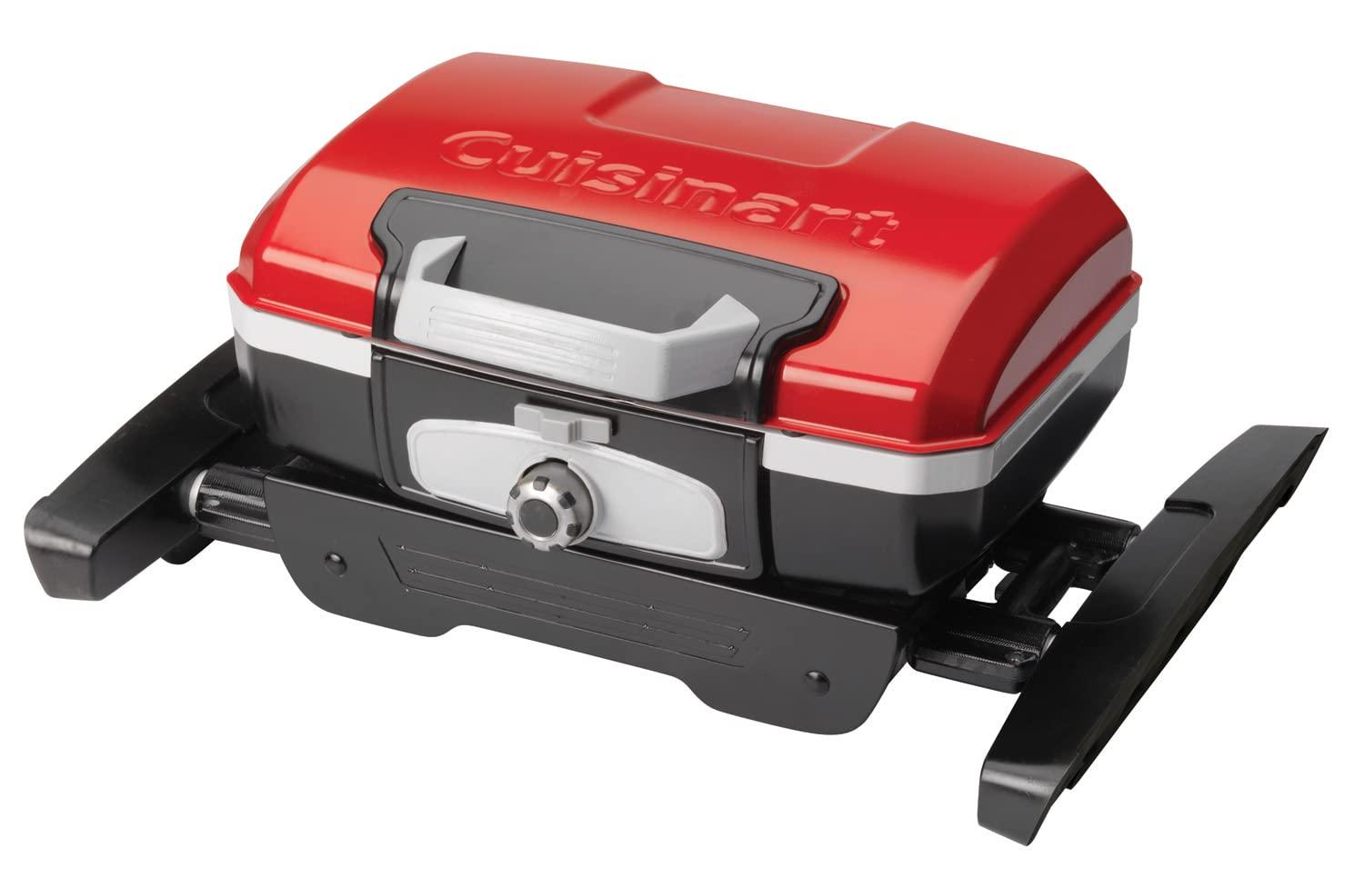 Cuisinart CGG-180 Petit Gourmet Portable Gas Grill with VersaStand, Red - CookCave