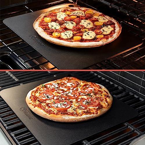 Chef Pomodoro Pizza Steel for Oven, 16 x 13.5 x 0.25 Thick, Baking Steel for Oven, Baking Steel Pizza Stone for Grill and Oven, Original Baking Steel, Artisan Steel - CookCave