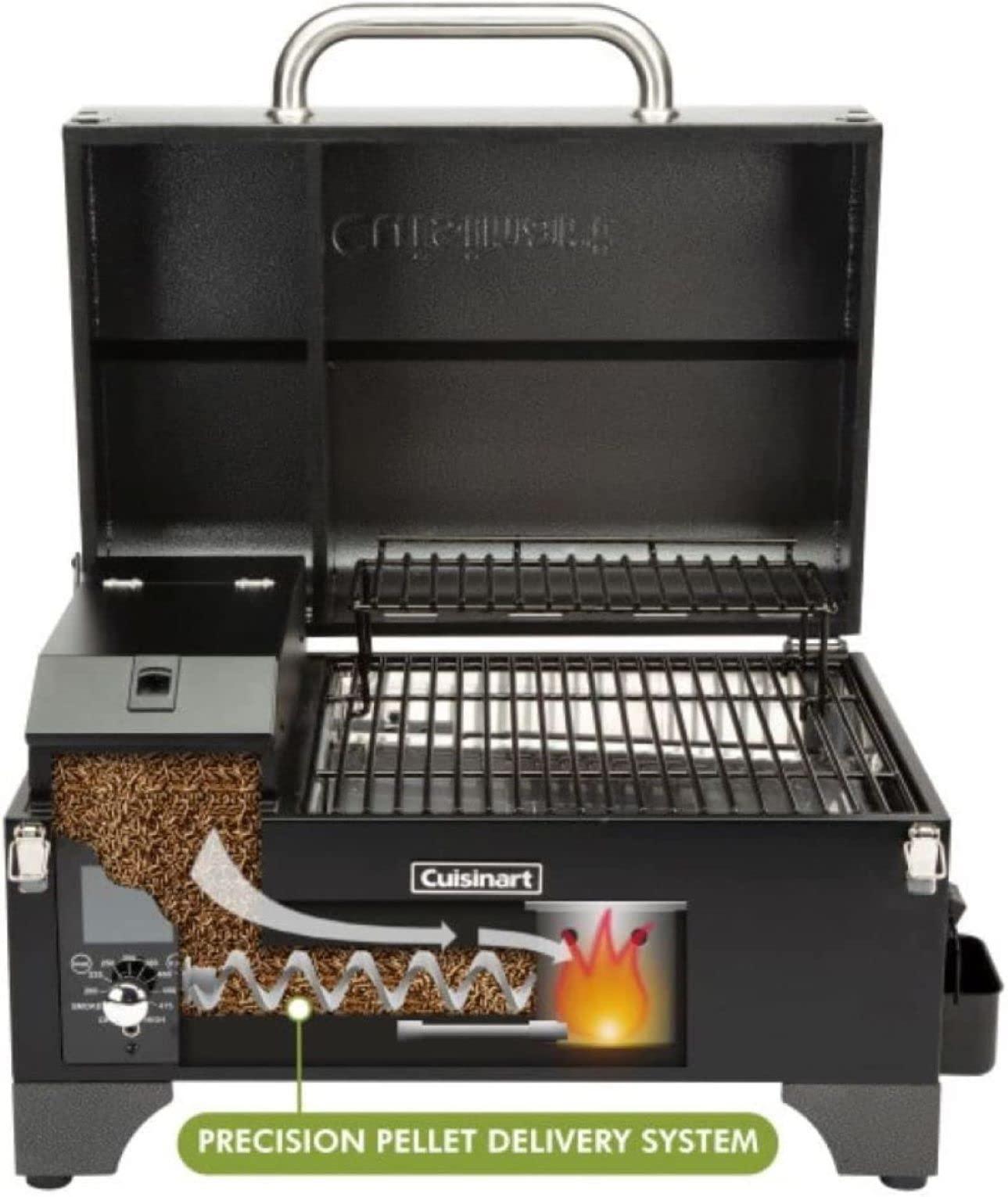 Cuisinart CPG-256 Portable Wood Pellet Grill and Smoker, Black and Dark Gray - CookCave