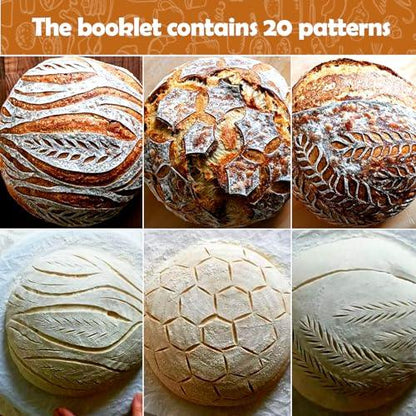 Vodolo Bread Lame Dough Scoring Tool,2PCS Sourdough Bread Scorer,Bread Making Razor for Homemade Bread with Scoring Patterns Booklet - CookCave