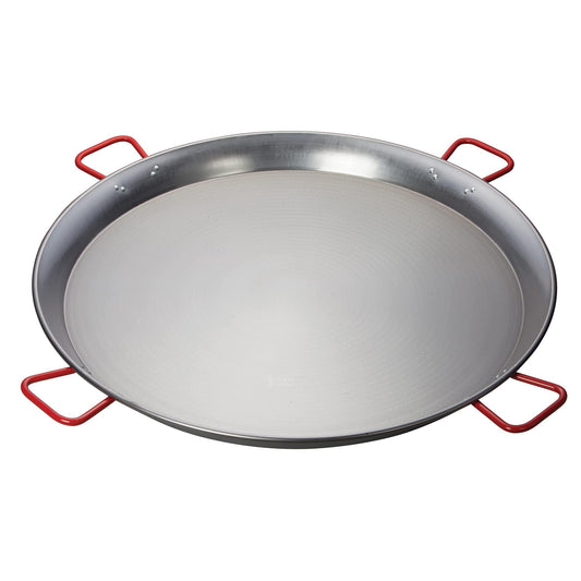 Winco CSPP-35, 35-1/2" Paella Pan, Polished Carbon Steel Spanish Mediterranean Food - CookCave