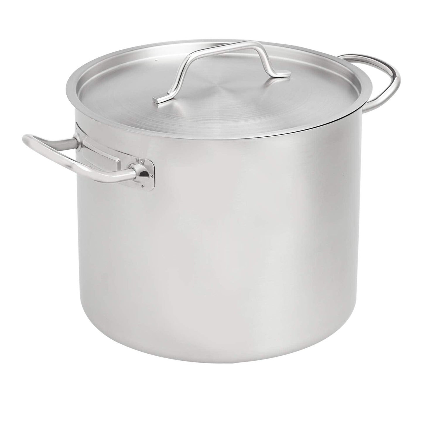 AmazonCommercial 12QT Stainless Steel Aluminum-Clad Stock Pot with Cover - CookCave