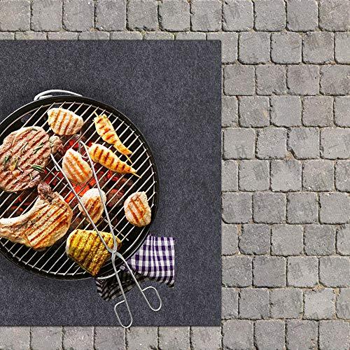 Gas Grill Mat,BBQ Grilling Gear for Gas/Absorbent Grill Pad Lightweight Washable Floor Mat to Protect Decks and Patios from Grease Splatter,Against Damage and Oil Stains(36”×47“) - CookCave